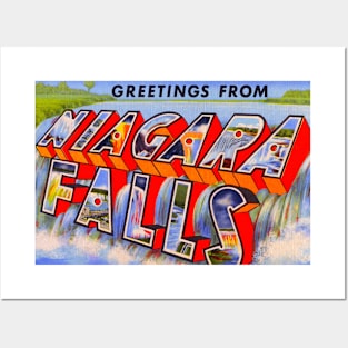 Greetings from Niagara Falls - Vintage Large Letter Postcard Posters and Art